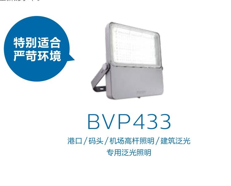 380W LED泛光燈 飛利浦BVP433 防水防塵投射燈具